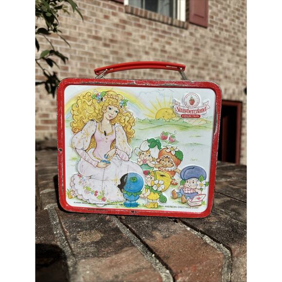 RARE Vintage 1985 STRAWBERRY SHORTCAKE BERRYKIN Aladdin Lunch Box no thermos - Picture 2 of 5